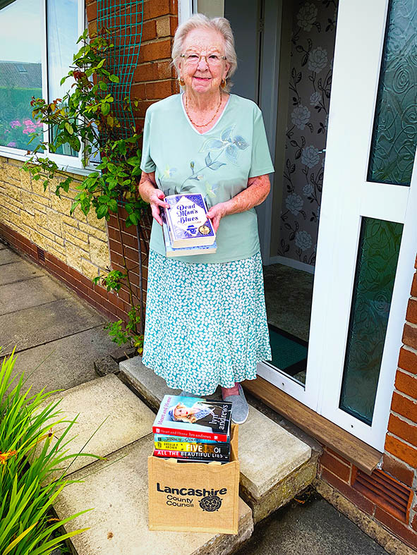 LancsLibraries's tweet image. Our Home Library Service has resumed and it&apos;s proving popular. June and Terence are just two happy #Lancashire recipients of books to read or listen to.  #HomeLibraryService