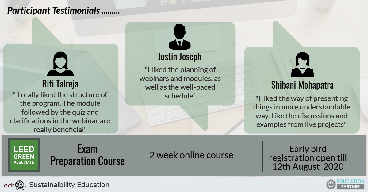EDSglobal's tweet photo. This is what participants of our previous #LEED GA Exam Prep program have to say about their experience. 100% of those who have given the exam have cleared it! Kick start your #GreenAssociate exam prep with us. Register now to avail early bird https://t.co/jtISN2AXrV
@GBCI https://t.co/3XBNTgyamz