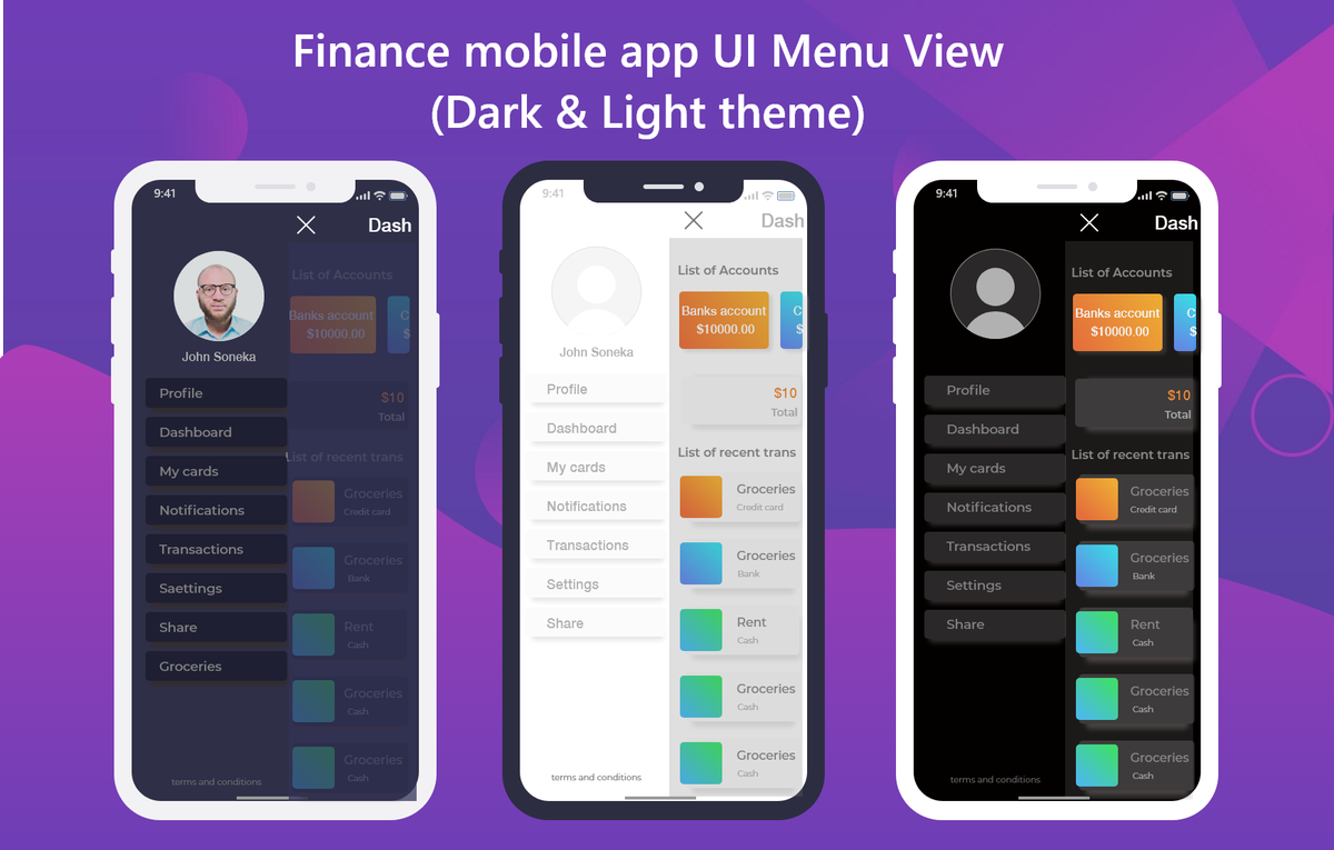 SonekaJohn's tweet photo. Second day 
designing a finance mobile app UI using Adobe XD
today i worked on the menu more 
projects to come
#uidesign #uxdesign #Project 
@BongoHive @TheZig1  
@praveenscience @eMsikaservices 
@uxmag @devcon_zm @DevCLusaka @dev_careers  @silumesii @Microsoft @3rdwave_themes https://t.co/pfSpgAwHDN