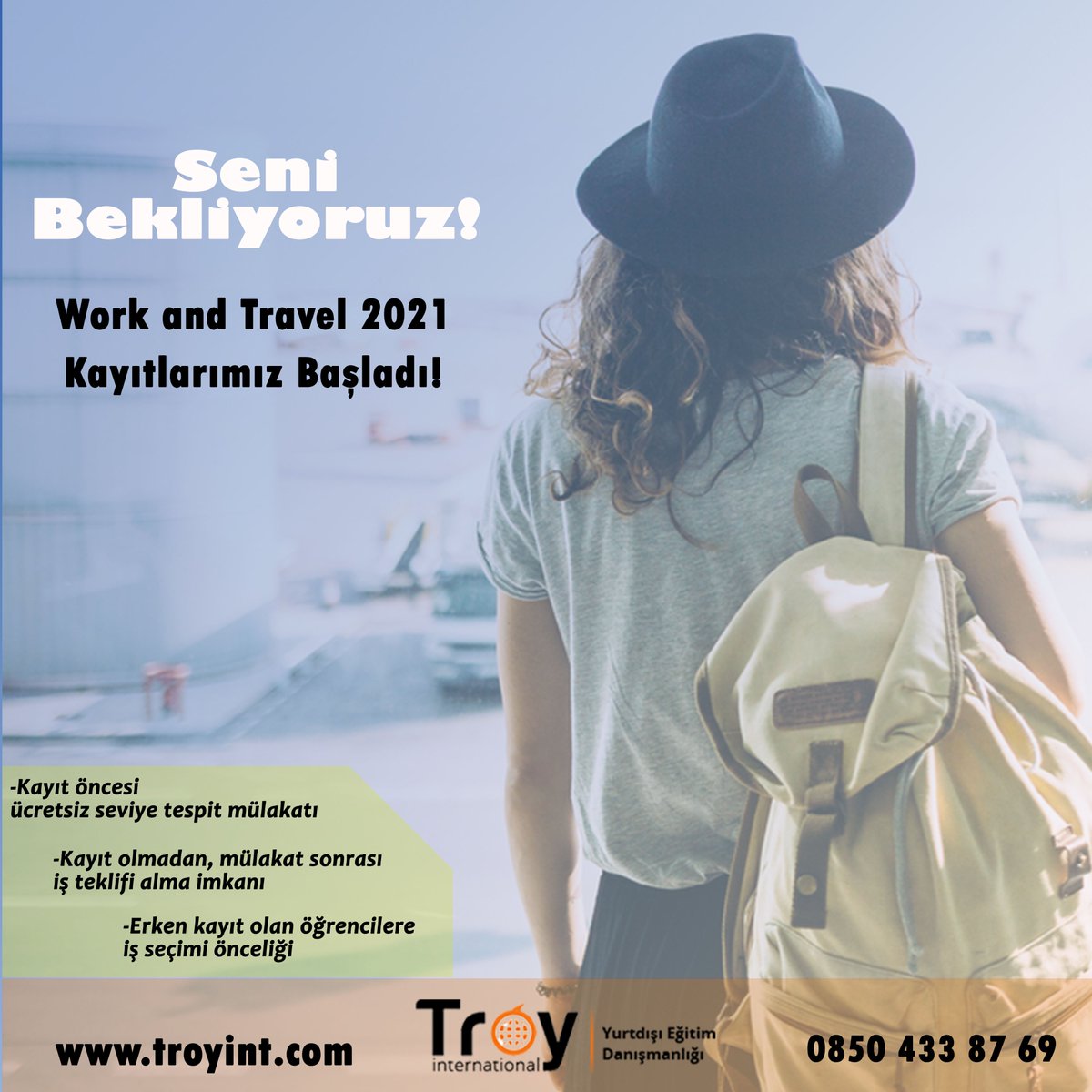 2021 Work and Travel kayıtları başladı! Kontenjanları kaçırmadan kayıt olun, erken kayıtta iş seçimi ve taksit imkanlarından yararlanın.

#workandtravel #swtturkey #workandtravelusa #swtturkey2021 #workandtravel2021 #savej1