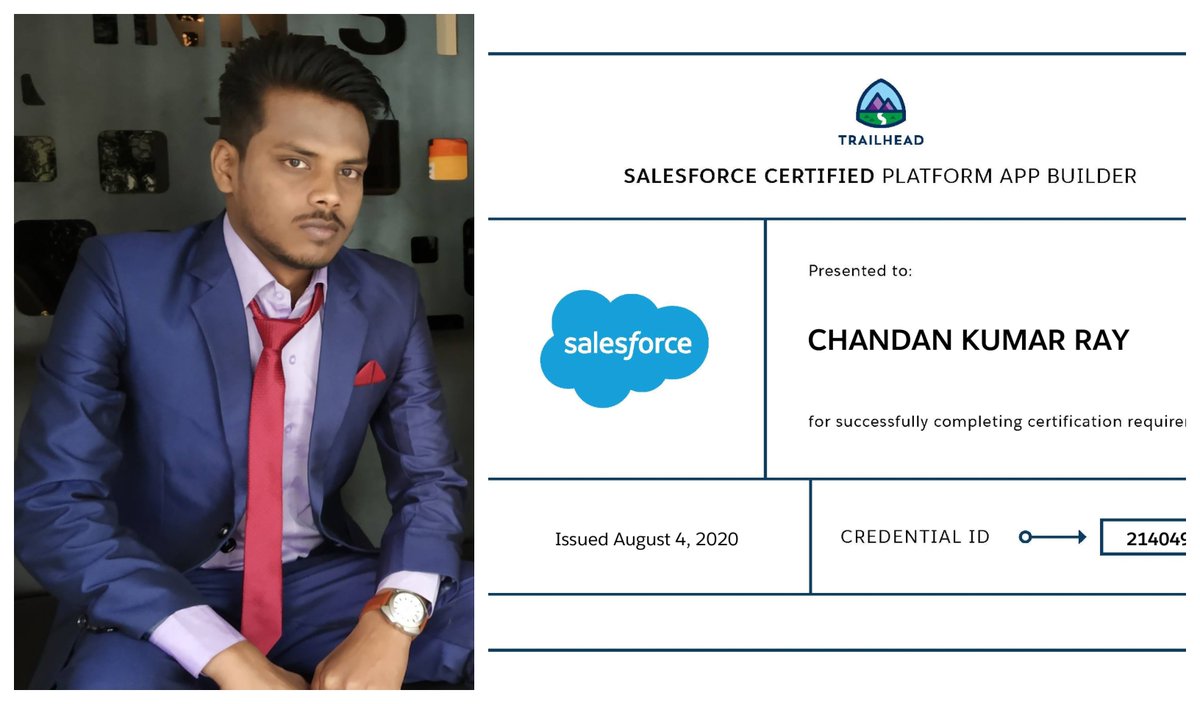 We congratulate Chandan Kumar Ray on being a Salesforce Certified Platform App Builder. He is a Salesforce Certified Administrator and Copado Certified Administrator.

#Salesforce #SaloesforceOhana #SalesforceCertified #SalesforceInJaipur #BodaciousITHub