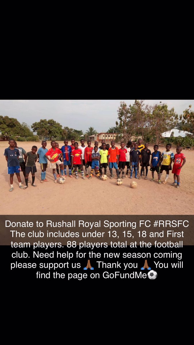 In preparation for the 2020/2021 season, the team needs your support to be able to register in a league to compete. <a href="/LeamingtonFC/">Leamington FC ⚽️</a> <a href="/tamworthfc/">Tamworth Football Club</a> <a href="/themikesfc/">Boldmere St Michaels FC</a> <a href="/Hednesford_Town/">Hednesford Town FC</a> please if you could help with football equipment and also pass the message on to other clubs. Thank You🙏🏾