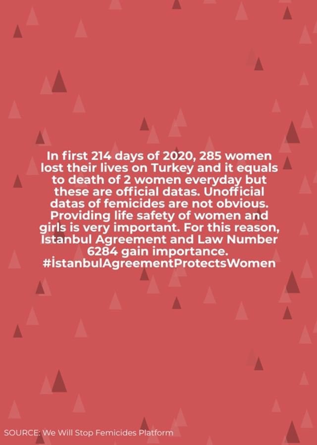 DataSheep's tweet image. 285 women lost their lives on first 214 days of 2020 in Turkey and it equals to 2 women per day.However,average increases by the days pass and femicides continue. Istanbul Agreement and law number 6284 have importance in this issue. #istanbulagreemenkeepsalive #wesupportwomen