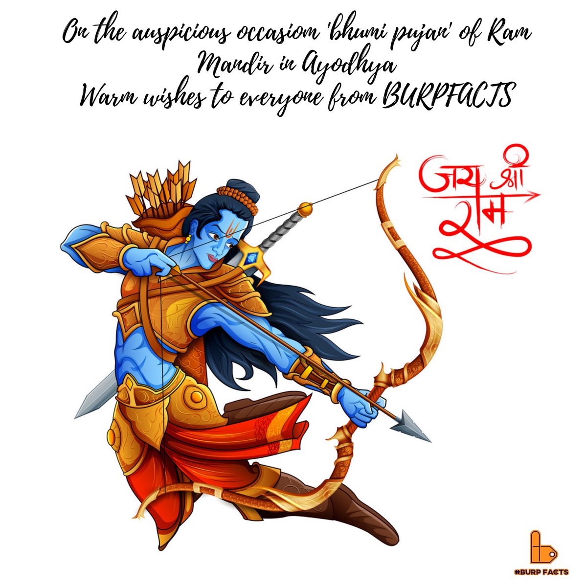 burpfacts's tweet photo. Jai Shree Ram
.
.
.
.
.
#RamMandirAyodhya #RamMandir4Bharat #AyodhyaBhoomipoojan #AyodhyaRamMandir #AyodhyaRamTemple #RamLalla https://t.co/aPHdLNp3XN