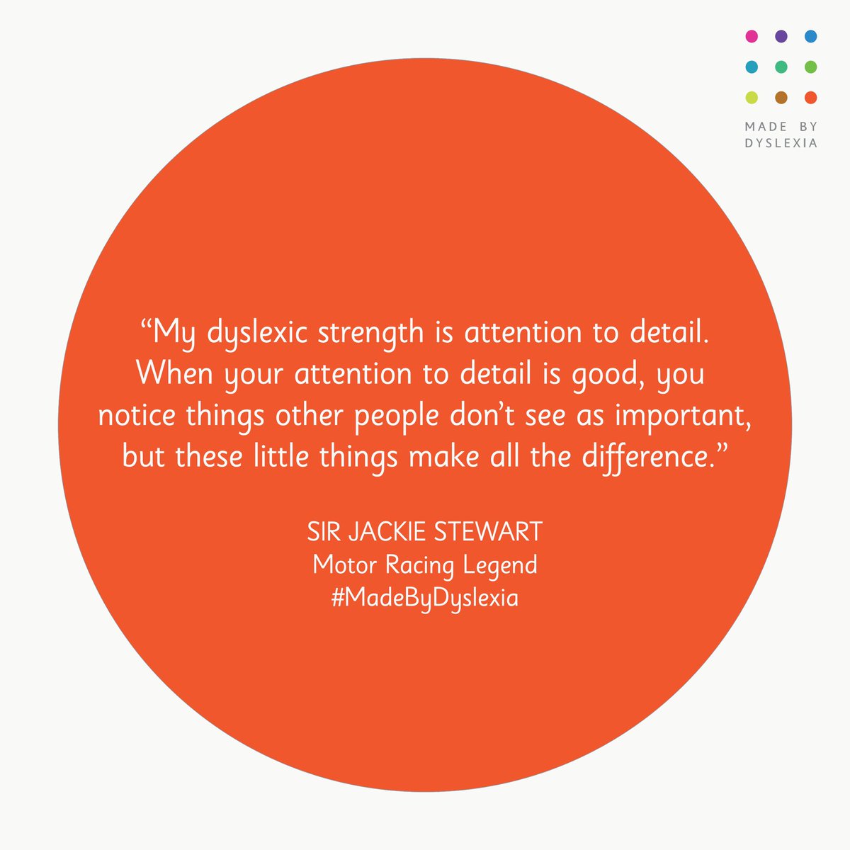 MadeByDyslexia's tweet photo. 👀 #WednesdayWisdom & #DyslexicThinkingExplained check out our latest inspiring interview with #F1 racing icon Sir Jackie Stewart #dyslexia #dyslexicstrengths 🏎 🏴 🇬🇧 https://t.co/5bXEEfzTDX https://t.co/cGaA0lZdrS