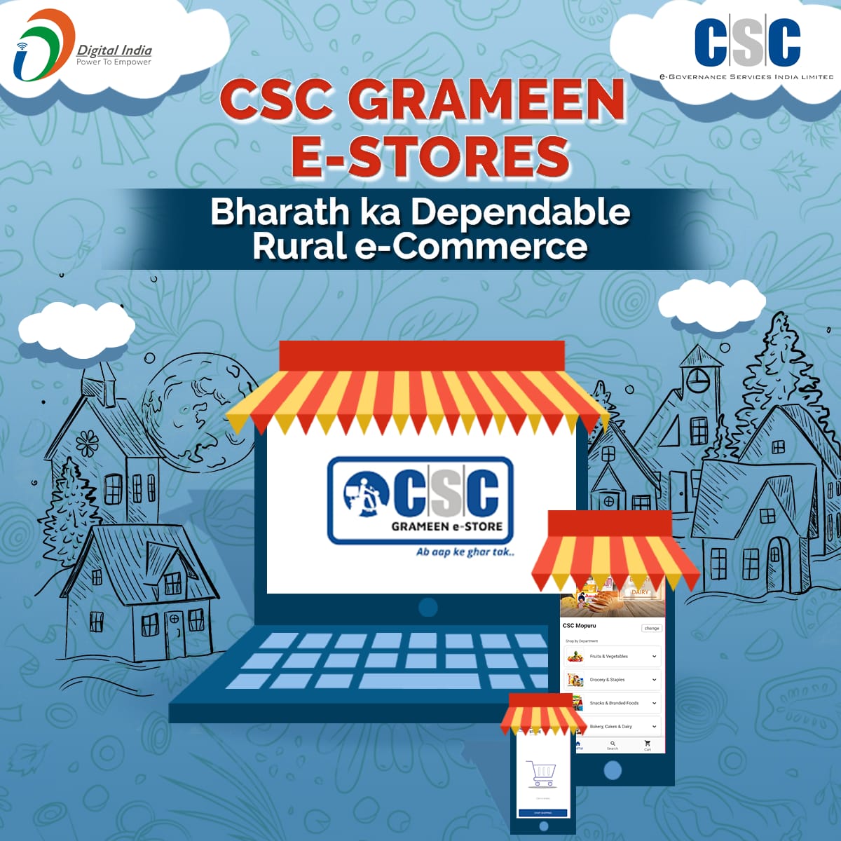 dmjagdeep's tweet image. रेवाडी जिले के नये  किराना स्टोर.............अब CSC का ग्रामीण ई-स्टोर 

गाँव गाँव मे घर-घर तक

आप भी आज ही Play Store से CSC Gramin E-Store App डाऊनलोड करें।

#cscestore     #cscvlerewari   #cscrewari