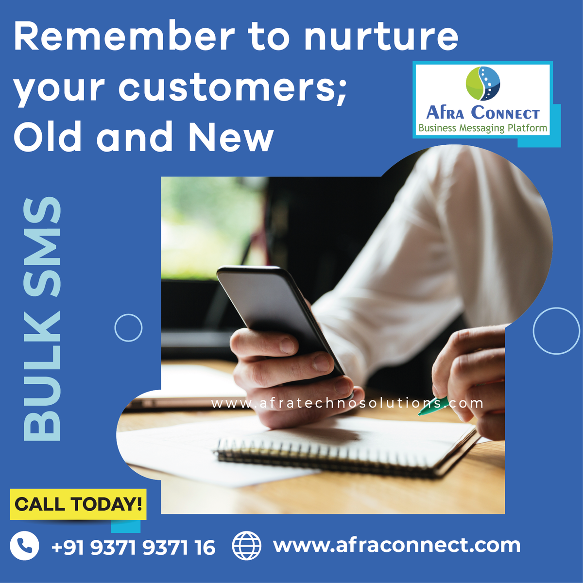 AfraConnect's tweet photo. BULK SMS
Remember To Nurture Your Customers; Old & New.
If you’d like to know more visit
https://t.co/a1V5FgAiyK or https://t.co/fa7OTv7GNx
Contact : +91-9371937116 / +91-8341413093
#Bulksms #Textsms #Bulktext #TextMarketing #marketing
#Digital #DigitalMarketing #Marketing https://t.co/BoLhCkgFcl
