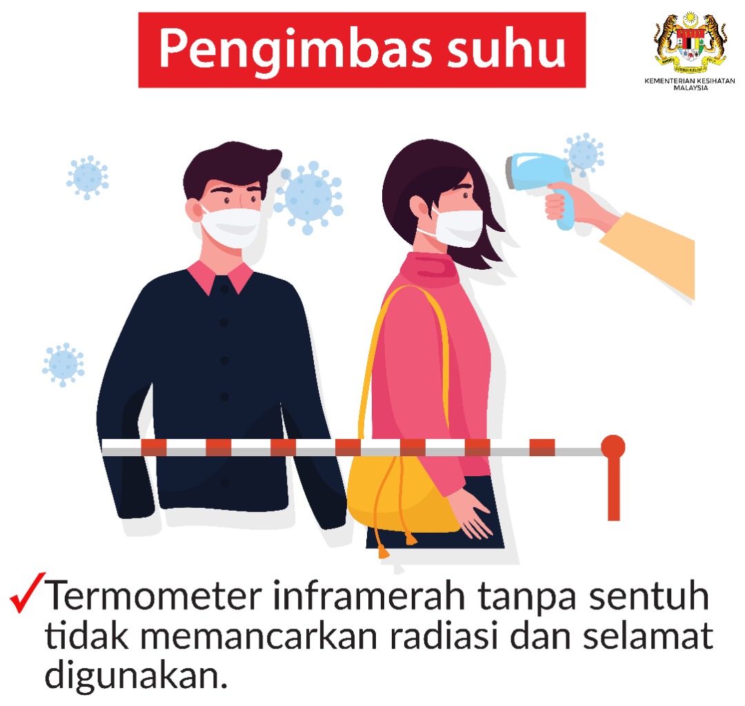 KKMPutrajaya's tweet photo. Pengimbas suhu yang 'ditembak' di dahi kita sebelum dibenarkan memasuki premis tidak menyebabkan  kanser tetapi merokok punca utama kanser. https://t.co/xnN6OgLhyS