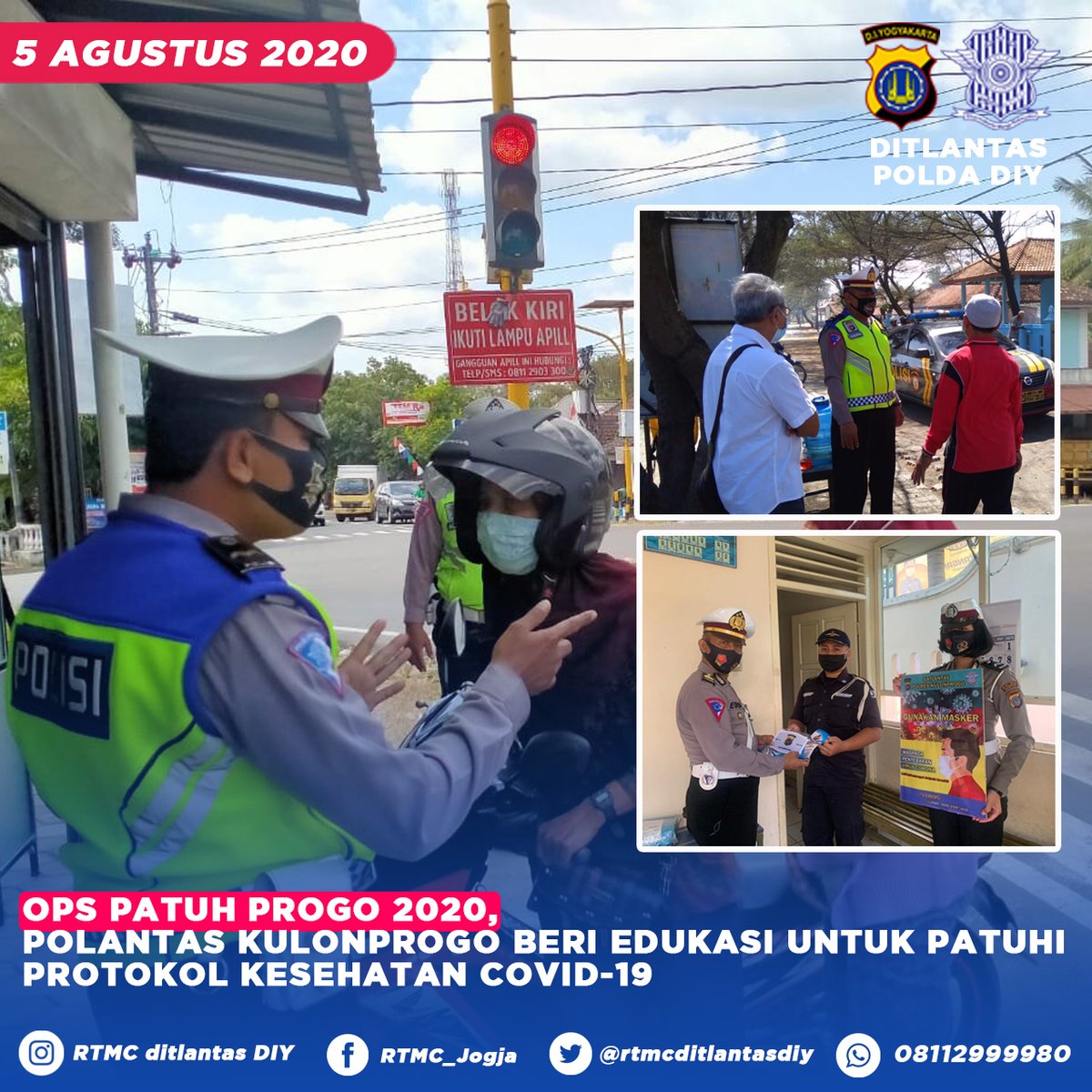 Ops Patuh Progo 2020, Polantas Kulonprogo Beri Edukasi Untuk Patuhi Protokol Kesehatan Covid-19

ditlantasdiy.info/2020/08/05/ops…

<a href="/NTMCLantasPolri/">KorlantasPolri.Ntmc</a> <a href="/PoldaJogja/">Polda D.I. Yogyakarta</a>
