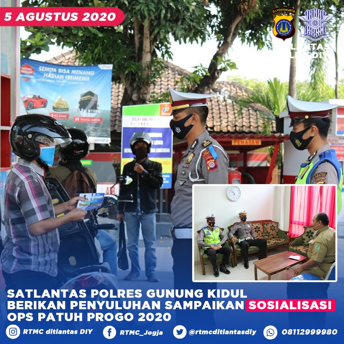 Satlantas Polres Gunung Kidul Berikan Penyuluhan Sampaikan Sosialisasi Ops Patuh Progo 2020

ditlantasdiy.info/2020/08/05/sat…

<a href="/NTMCLantasPolri/">KorlantasPolri.Ntmc</a> <a href="/PoldaJogja/">Polda D.I. Yogyakarta</a>