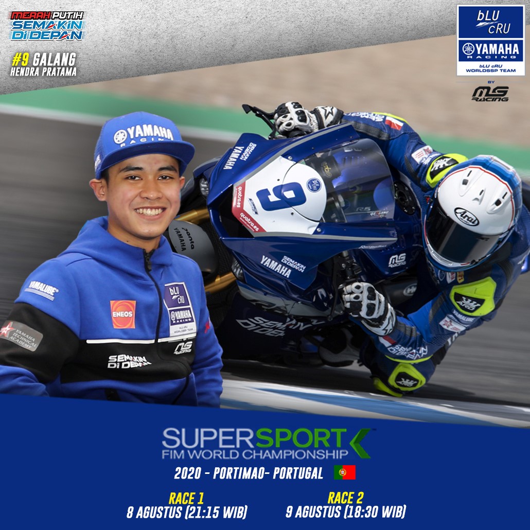 Setelah menjalani seri ke-2 Jerez, Spanyol. Galang Hendra Pratama bersama tim bLU cRU WorldSSP by MS Racing langsung bersiap menuju Portugal 🇵🇹 untuk mengikuti seri ke-3 Kompetisi tingkat dunia World Supersport dimusim balap 2020.

#YamahaRacing #WorldSBK #SemakinDiDepan #YZFR6