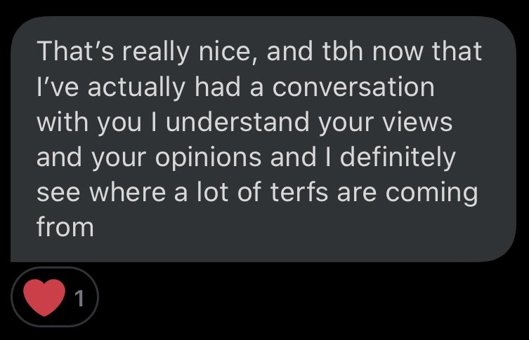 These screenshots are from conversations I’ve had with four separate people, some TRAs & some regular people, who’ve come across my tweets. Our efforts may seem futile at times, but sharing our ideas & spreading the word is working—people are waking up. Don’t get too discouraged!