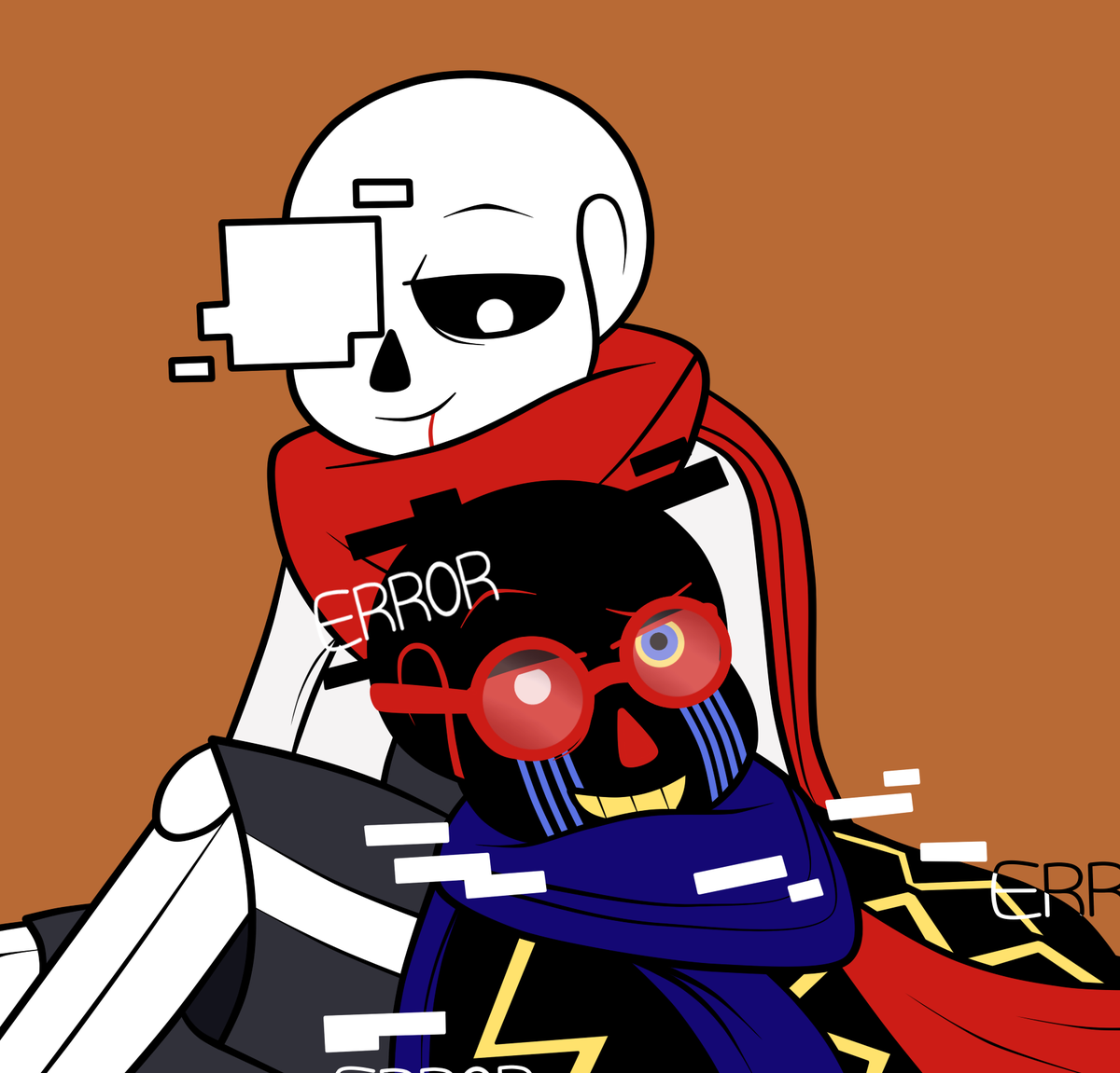 SquipyCheetah's tweet photo. #errorsans #blueberrysans #swapsans #genosans #errorberry #genoerror
Error is very close with his brothers, almost as much as he is to Ink.
(In case it's not already obvious, Error boi is my fav) https://t.co/RJHQYVaLqY