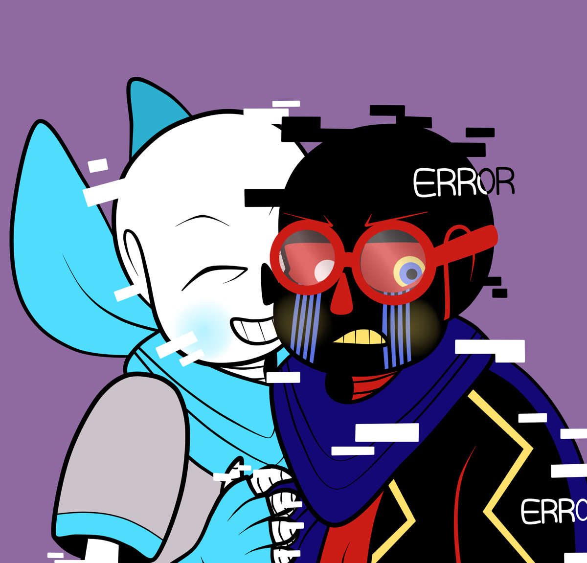 SquipyCheetah's tweet photo. #errorsans #blueberrysans #swapsans #genosans #errorberry #genoerror
Error is very close with his brothers, almost as much as he is to Ink.
(In case it's not already obvious, Error boi is my fav) https://t.co/RJHQYVaLqY