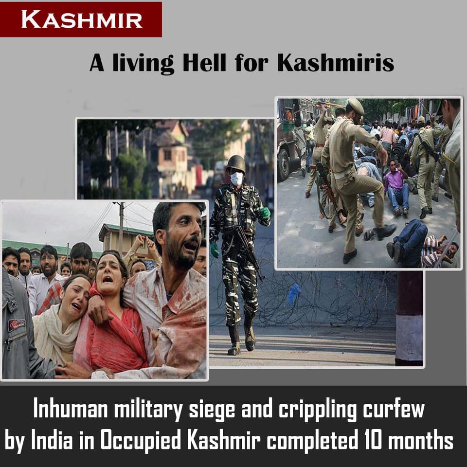 charm__ch's tweet photo. 5th August, 2020 marks one barbaric year of ruthless, illegal and inhumane imposition of curfew in IOK which is not only against the UN resolutions on Kashmir but also the violation of international human rights laws. 

#5thAugustBlackDay https://t.co/BVv6Zxnv3Y