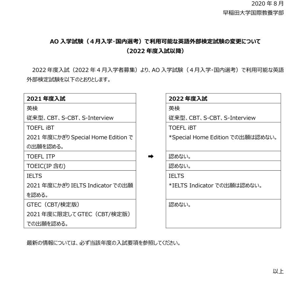 国際 ao 早稲田 教養