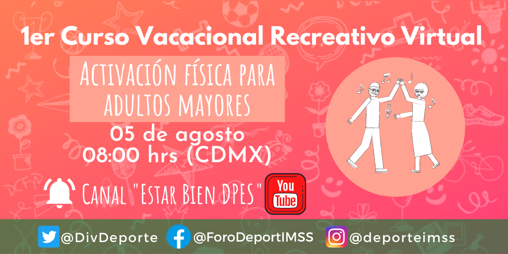 DIVDeporte's tweet photo. Activación Física para Adultos Mayores 05 de agosto 2020 8:00 horas
https://t.co/K398SUwYHf
#IMSSDeporte #DivDeporte #EstarBien #ChiKung #CVRV2020 https://t.co/3jMN1MWgxe
