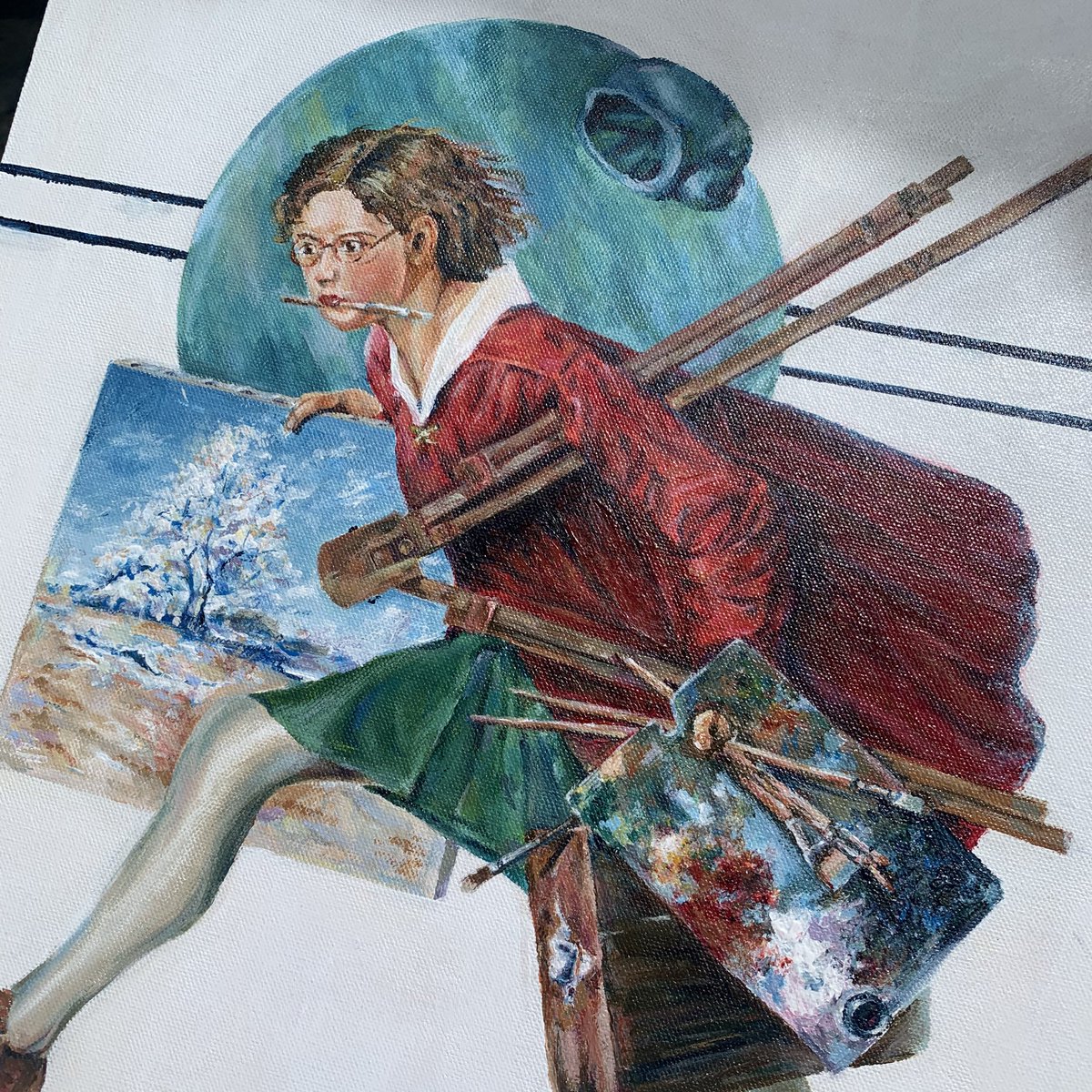 mertzs_'s tweet photo. รีโปรดักส์ : Norman Rockwell
Girl run with wet canvas
ปวดหลังกับงานนี้มากๆ เกลี่ยสีอะคริลิคไม่เป็นเลย ที่สำคัญดันเลือกรูปที้เป็นแคนวาสในแคนวาส กับถาดสีด้วย ภาวนาให้ได้Aมากๆ แทนค่าแผ่นแปะหลัง555555 https://t.co/cu38n8rnvK