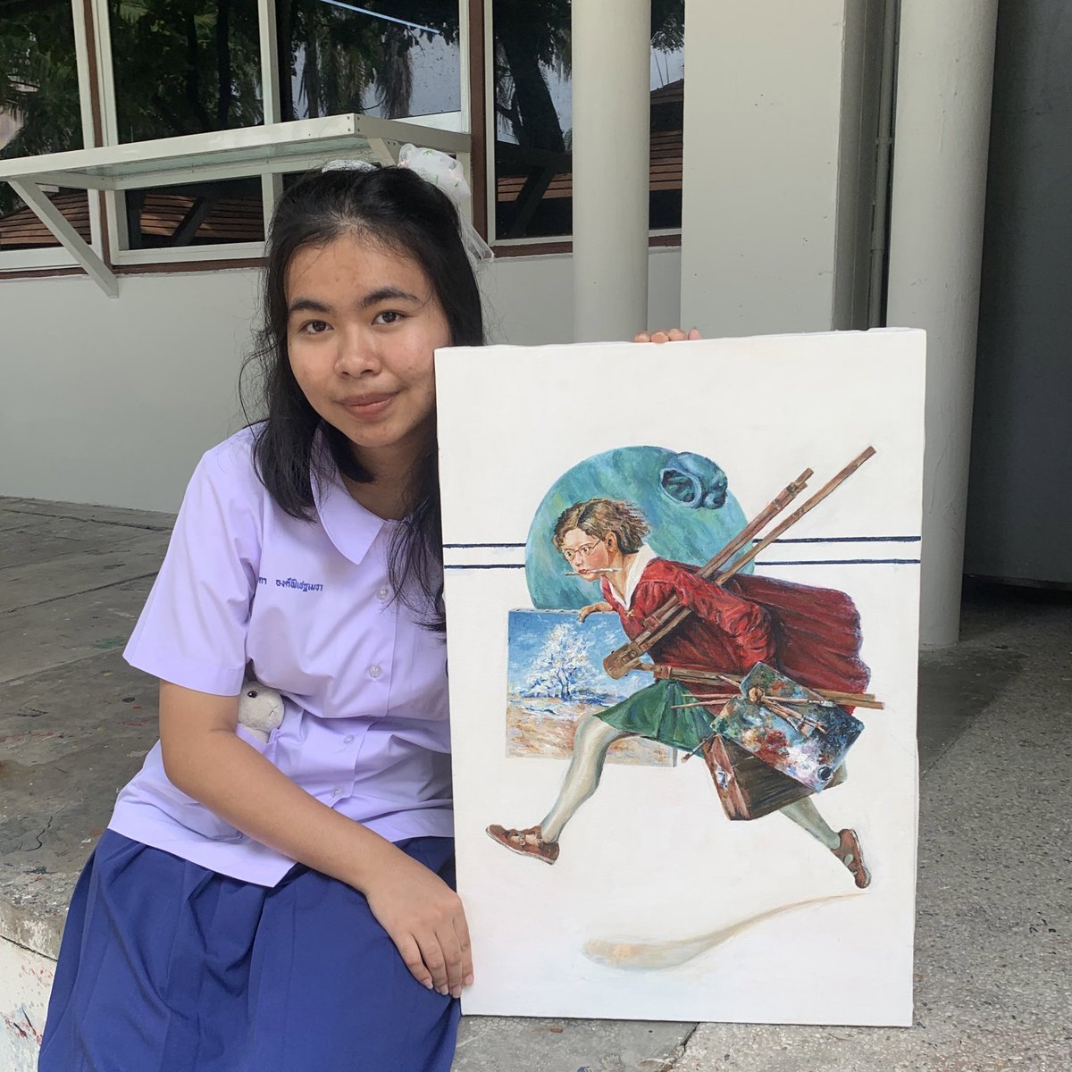 mertzs_'s tweet photo. รีโปรดักส์ : Norman Rockwell
Girl run with wet canvas
ปวดหลังกับงานนี้มากๆ เกลี่ยสีอะคริลิคไม่เป็นเลย ที่สำคัญดันเลือกรูปที้เป็นแคนวาสในแคนวาส กับถาดสีด้วย ภาวนาให้ได้Aมากๆ แทนค่าแผ่นแปะหลัง555555 https://t.co/cu38n8rnvK