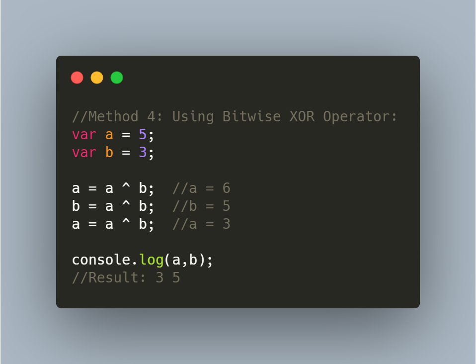 This one is cool! Remember our old friend XOR? He's all grown up and is helping us do cool stuffs . Cant blame you if you don't remember, but he returns 1 if the corresponding bits of two operands are opposite. XOR is weird, it literally can't even  #PunIntended  #100DaysOfCode
