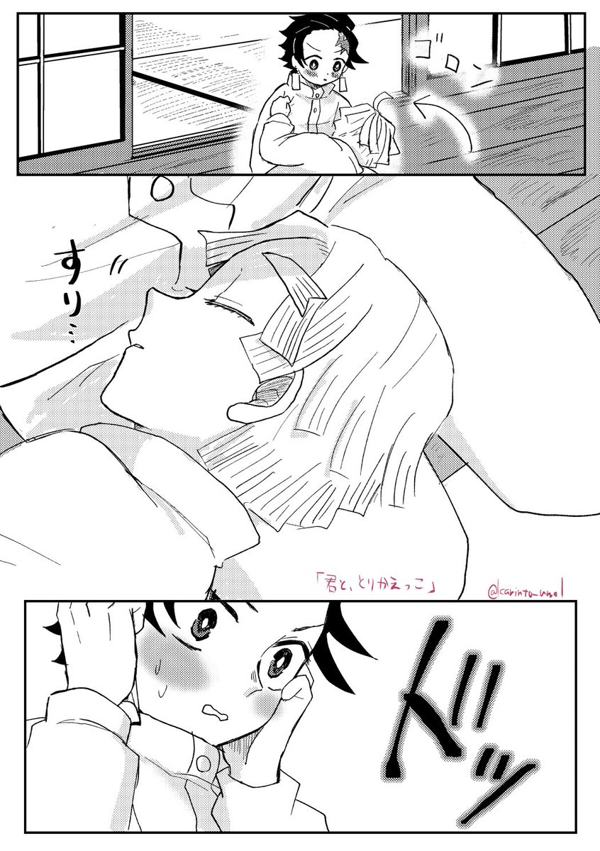 文字書きさん炭善作品ファンアート④
葉月さんの「君と、とりかえっこ」
終始2人が可愛い。。。特に膝枕の場面めちゃくちゃ🎴の反応が可愛い大好きです🥰🥰
みんなツリーからぜひ作品読んで下さいっ!! 