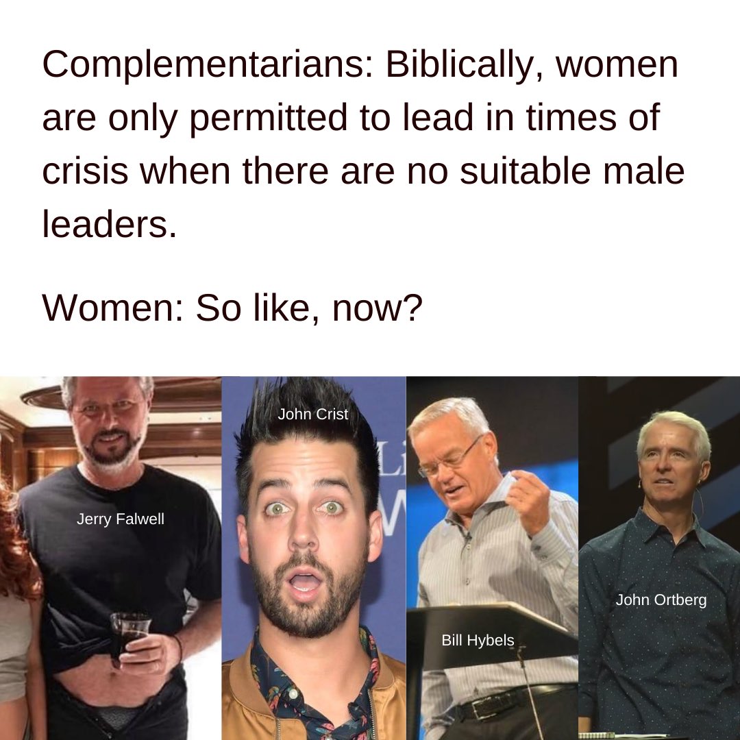 JoyVetterlein's tweet photo. #Egalitarian and #complementarians can finally agree! https://t.co/yoNLZthdU8