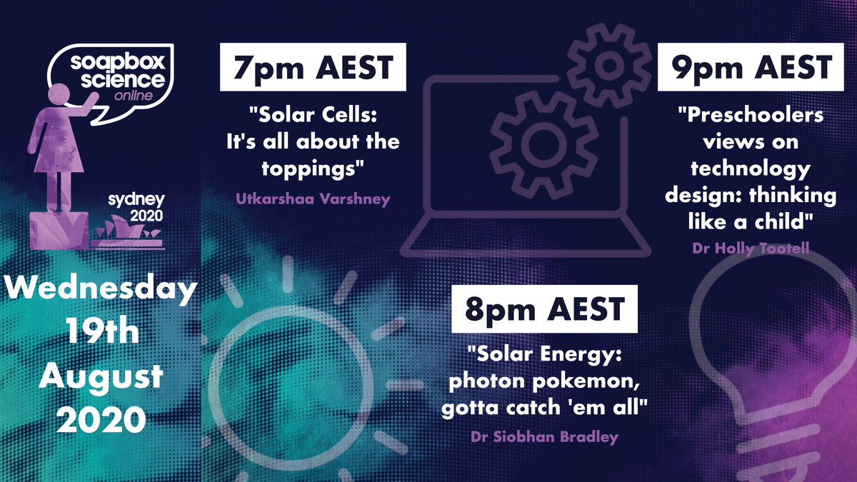 We are #LiveStreaming in 15 minutes! with our 3rd night of live talks covering all things #technology 🔦💻

Join <a href="/utkarshaavarshn/">Dr. Utkarshaa varshney</a>, @siobhanjbradley &amp; <a href="/drhollyt/">Dr Holly Tootell</a> via #Zoom : 

us02web.zoom.us/j/89298756342

#SoapboxSydney #scicomm <a href="/soapboxscience/">Soapbox Science</a> <a href="/Aus_ScienceWeek/">NationalScienceWeek</a> <a href="/UTS_Science/">UTS Science</a> <a href="/UOW/">UOW</a>