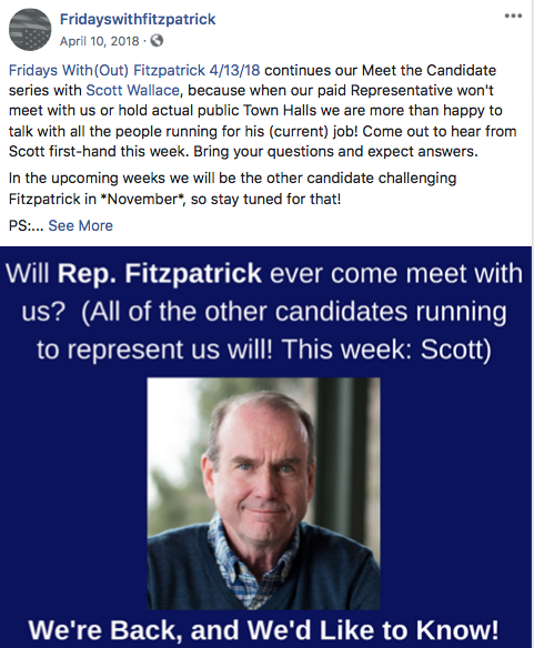 FridaysWithFitz's tweet photo. @KateConstantini @FinelloForPA @RepBrianFitz 11/ Another Month. Another four Fridays With(out)Fitzpatrick.
We hope you can see the trend here. We of #PA01 came to him to ask questions & make our case. He ran from us. Every time.
Every. Fitzing. Time.
To be cont' back to 3/17. The receipts are a-comin'! #FitzpatrickFails https://t.co/sAjhrMQgAd