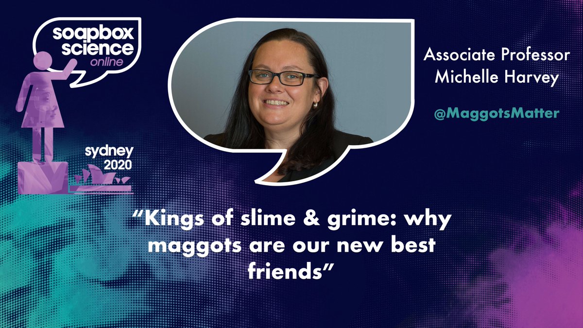 Happening NOW!! #livestream on #Zoom webinar -<a href="/MaggotsMatter/">Michelle Harvey</a> talking about &amp; answering questions on her #research into #maggots for #forensics &amp; #healthcare  🐛

Join us:
us02web.zoom.us/j/89298756342

#SoapboxSydney #scicomm <a href="/soapboxscience/">Soapbox Science</a> <a href="/Aus_ScienceWeek/">NationalScienceWeek</a> <a href="/UTS_Science/">UTS Science</a> <a href="/Deakin/">Deakin University</a>