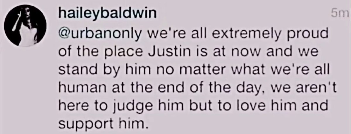 “todos estamos extremadamente orgullosos del lugar en el que esta Justin ahora, y vamos a estar a su lado sin importar que. Al final del dia todos somos humanos, no estamos aqui para juzgarlo sino para amarlo y apoyarlo”