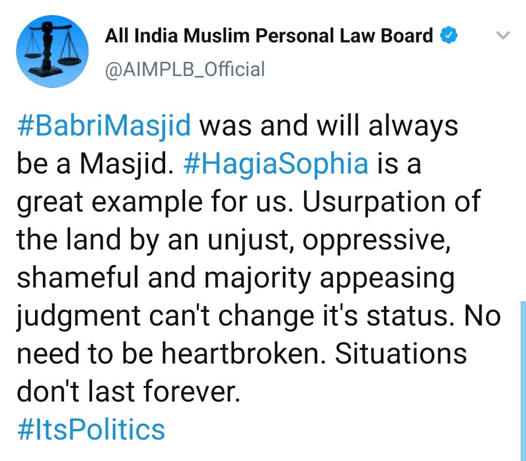 ajay_amrohawala's tweet photo. This was going to be just another day for me until I read All India Muslim Personal law board’s statement than something clicked and I decided I will say it loud and clear “ जय श्री राम “ 🙏 https://t.co/jZ2qMCPV6Q