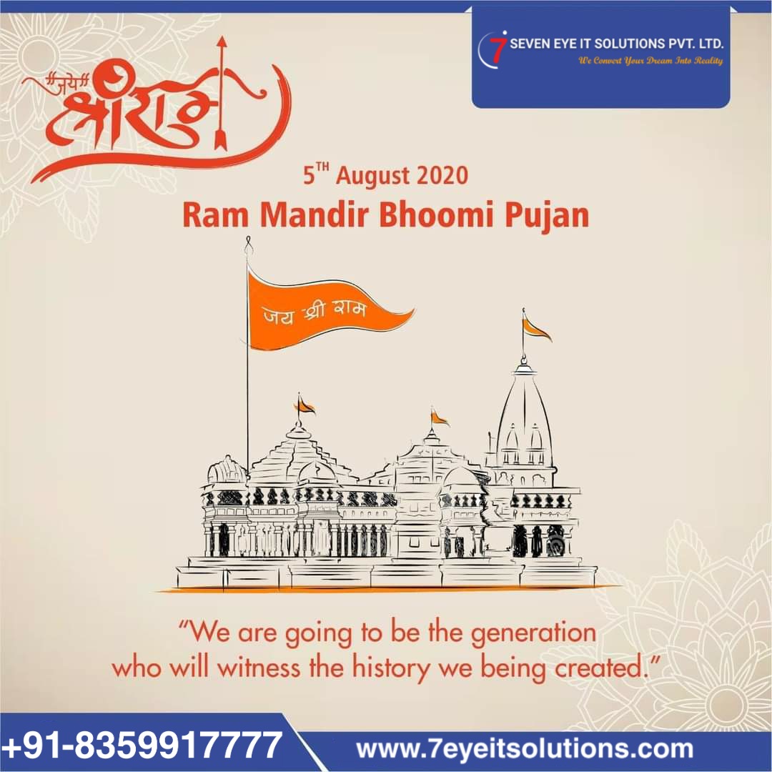 7eyeTech's tweet photo. Ram Mandir Bhoomi Pujan
"We Are The Luckiest Generation Because We Are
Going To See Shree Ram Returning Back To Ayodhya."
#Rammandir #Bhoomipujan https://t.co/CI9Zsxvv9D