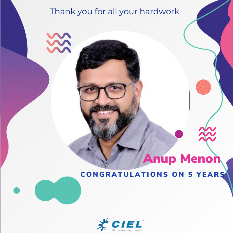 CielHRIndia's tweet photo. Congratulations Anup Menon on your Work Anniversary!
#workanniversary #growingtogether #CielHR #getthebestoutofus #weciel #successfulyears #celebration #workmilestone https://t.co/z5zWhP23gJ