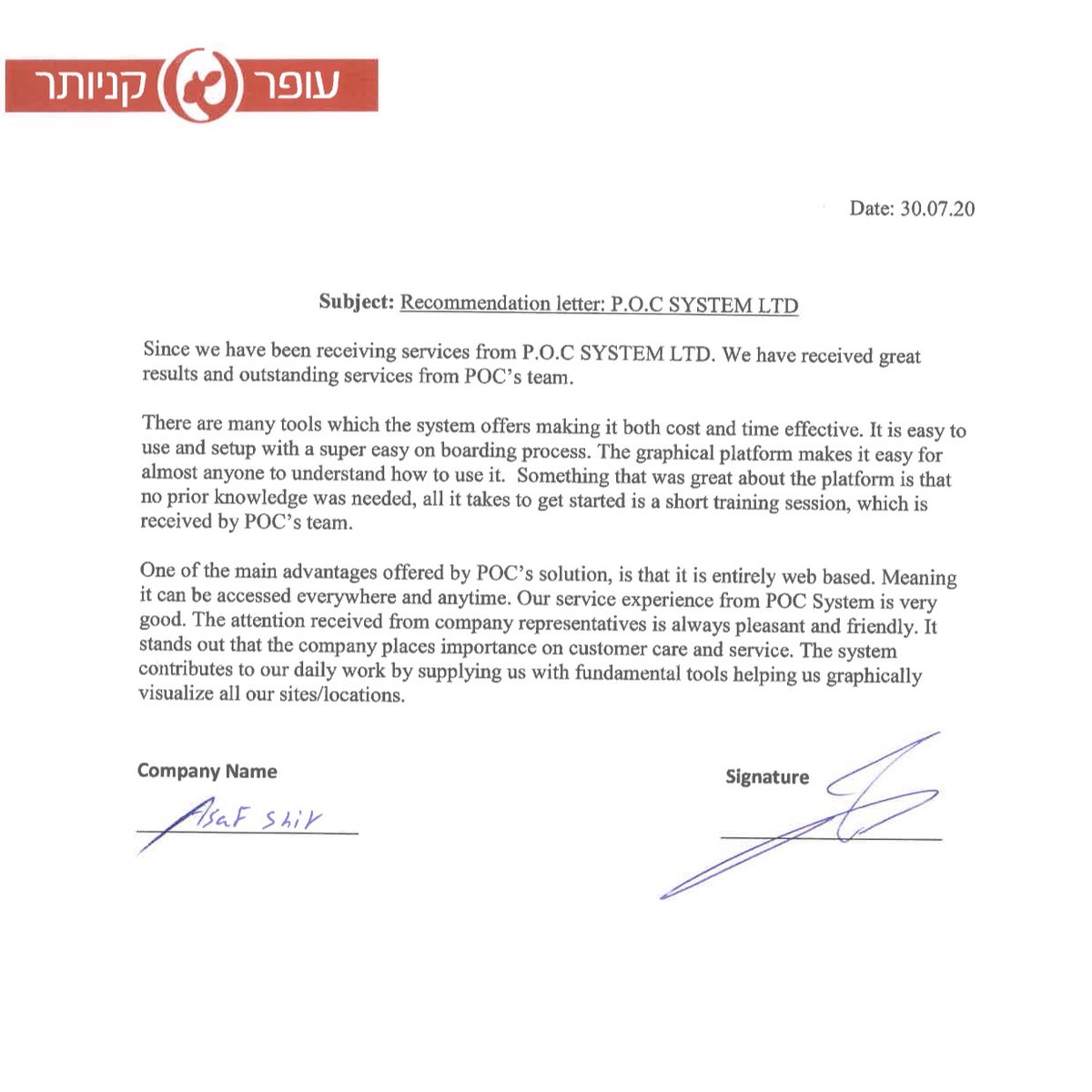 PocSystem's tweet image. We are honored when receiving such recommendation letters, of course when it comes from one of our major customers. Thank you so much for the kind words and honest feedback.