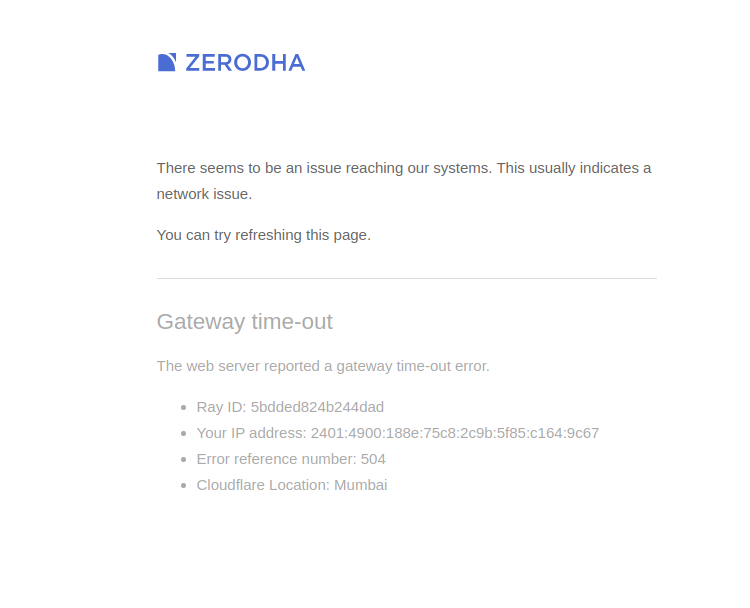 shubhsblog's tweet photo. @zerodha is down ? https://t.co/dUCcqs8zwP