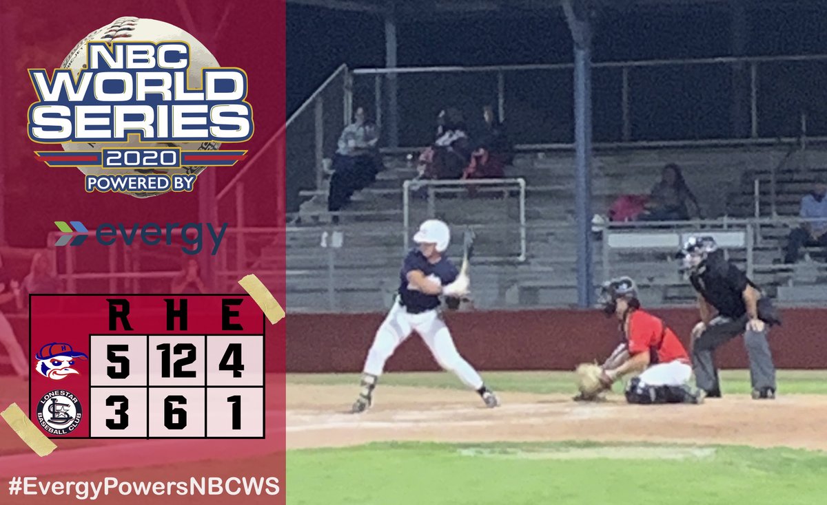 NBCBaseball's tweet photo. FINAL: The @HaysLarksBB stay in the winner's bracket after a 5-3 win over Lonestar Baseball Club. 

Lonestar takes on the Houston, TX Express at 8:30pm in Hutchinson.

#EvergyPowersNBCWS https://t.co/2syJDC43Eg