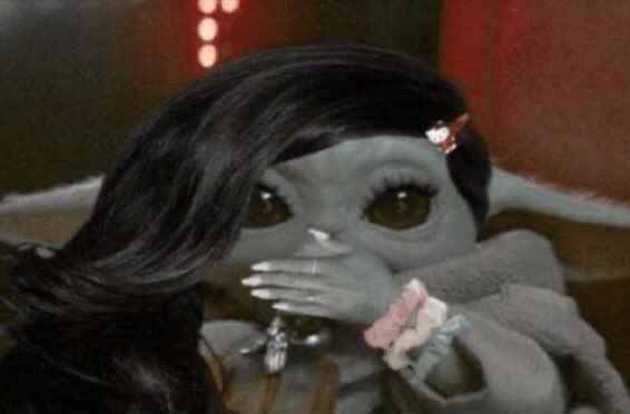 ghostcoochie's tweet photo. baby yoda rn knowing he was right all along when he choked that bitch out #ginacaranoisoverparty https://t.co/kzQX9qK8FQ