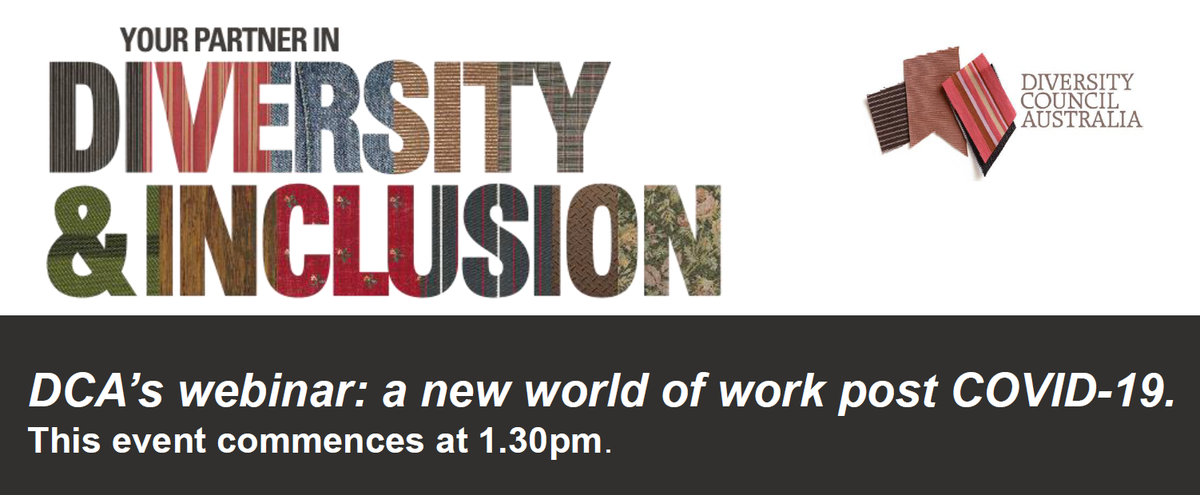 DiversityCouncilAust (@divcouncilaus) on Twitter photo We're about to start tweeting at 1.30pm AEST from DCA webinar 'The new world of work post-COVID' with <a href="/LisaAnnese/">Lisa Annese</a>, <a href="/JulietBourke/">Juliet Bourke</a> Human Capital <a href="/Green_Dot/">Deloitte Australia</a>, <a href="/manishaamin/">Manisha Jolie Amin</a> CEO <a href="/CfIDAus/">Centre for Inclusive Design</a>, Yvette Gray, GM People + Culture <a href="/APRAinfo/">APRA</a> + <a href="/Dan_Nahum/">Dan Nahum</a> Economist @cntrfuturework #TheFutureofWork We're about to start tweeting at 1.30pm AEST from DCA webinar 'The new world of work post-COVID' with <a href="/LisaAnnese/">Lisa Annese</a>, <a href="/JulietBourke/">Juliet Bourke</a> Human Capital <a href="/Green_Dot/">Deloitte Australia</a>, <a href="/manishaamin/">Manisha Jolie Amin</a> CEO <a href="/CfIDAus/">Centre for Inclusive Design</a>, Yvette Gray, GM People + Culture <a href="/APRAinfo/">APRA</a> + <a href="/Dan_Nahum/">Dan Nahum</a> Economist @cntrfuturework #TheFutureofWork