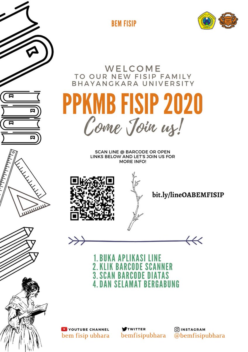 Selamat datang calon mahasiswa/i baru FISIP UBHARA tahun 2020.
Bagi kalian yang kepo tentang PPKMB  kita untuk mengetahui informasi PPKMB FISIP UBHARA 2020.
"We are on Line@ only for the next new information!!!"

Terima kasih.
#uhsv