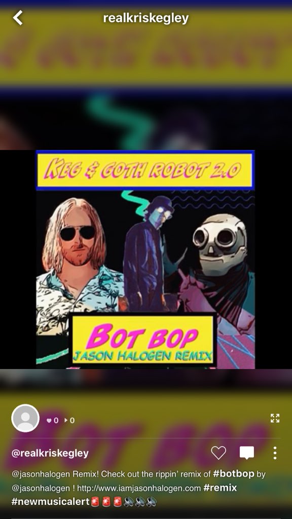 kegrocks's tweet image. @JasonHalogen ‘s #BotBop is now on Triller! Check us out on Triller! @realkriskegley