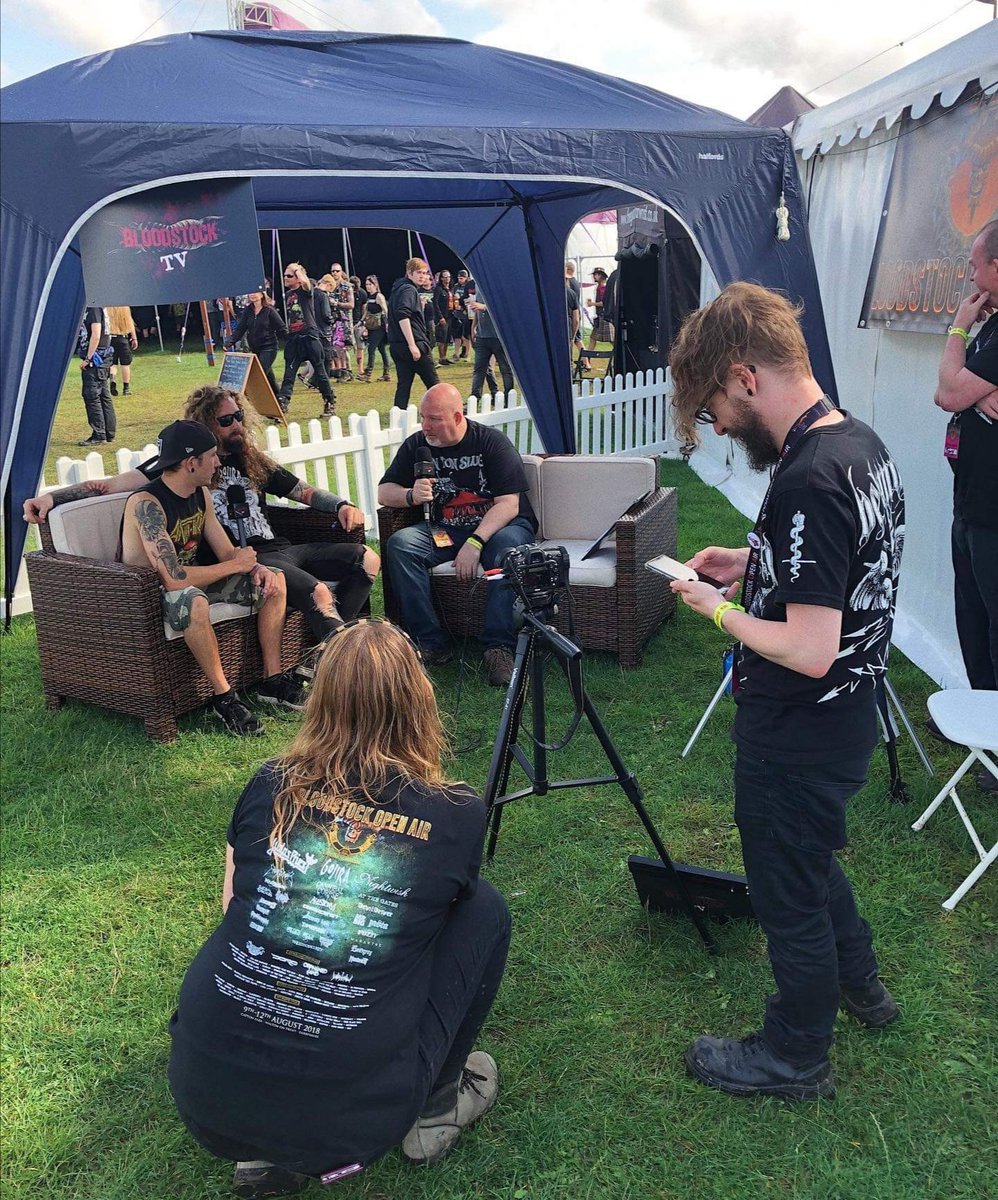 @BLOODSTOCKFEST The @BloodstockTV crew in action at @BLOODSTOCKFEST #BOA19 - @SquatterMadras interviewing #M2TM Somerset winners @deathbyki