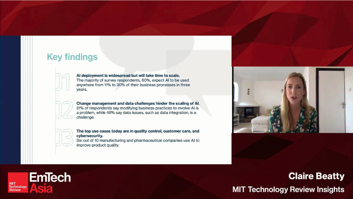 What were the key findings from the 2020 #AI research series conducted by @mit_insights? <a href="/ClaireBeatty1/">Claire Beatty</a> does a overview of the trends and key findings across industries. Help angle the 2021 AI agenda here: bit.ly/3fs5EWm #EmTechAsia