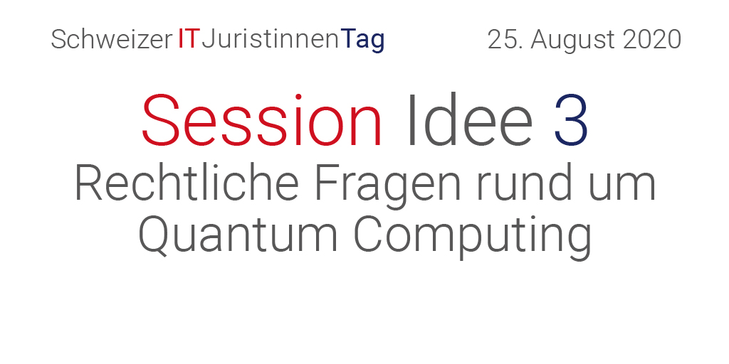 ITJuristinnenCH's tweet photo. Session Idee 3 | @c_dlc - #Rechtliche Fragen und Antworten rund um #QuantumComputing. Mehr #Risiken oder mehr #Chancen? Was kann bzw. muss man heute beachten?
Tickets unter https://t.co/NThpNRPTAR
#ITJurT20CH #SessionIdee #quantumsecurity #ai #CyberSecurity #technologynews https://t.co/dsTHsAJuhk