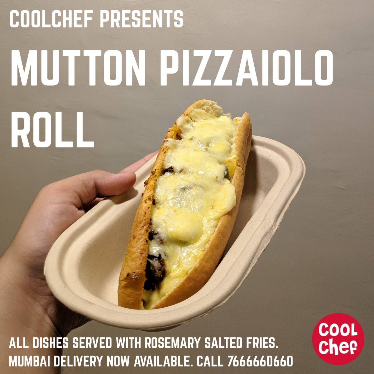 CoolChefCo's tweet photo. More Cheesy than the random dude commenting on a girl's post.
Mumbai, we're now delivering! Call us on 7666660660
#mumbaifoodie #mumbai #foodporn #foodie #fooddiary #cheese #mutton #buns #meatlover #loaded #fries #chips #ordernow #deliveringnow #coolchef https://t.co/VtL3ZGVEbR