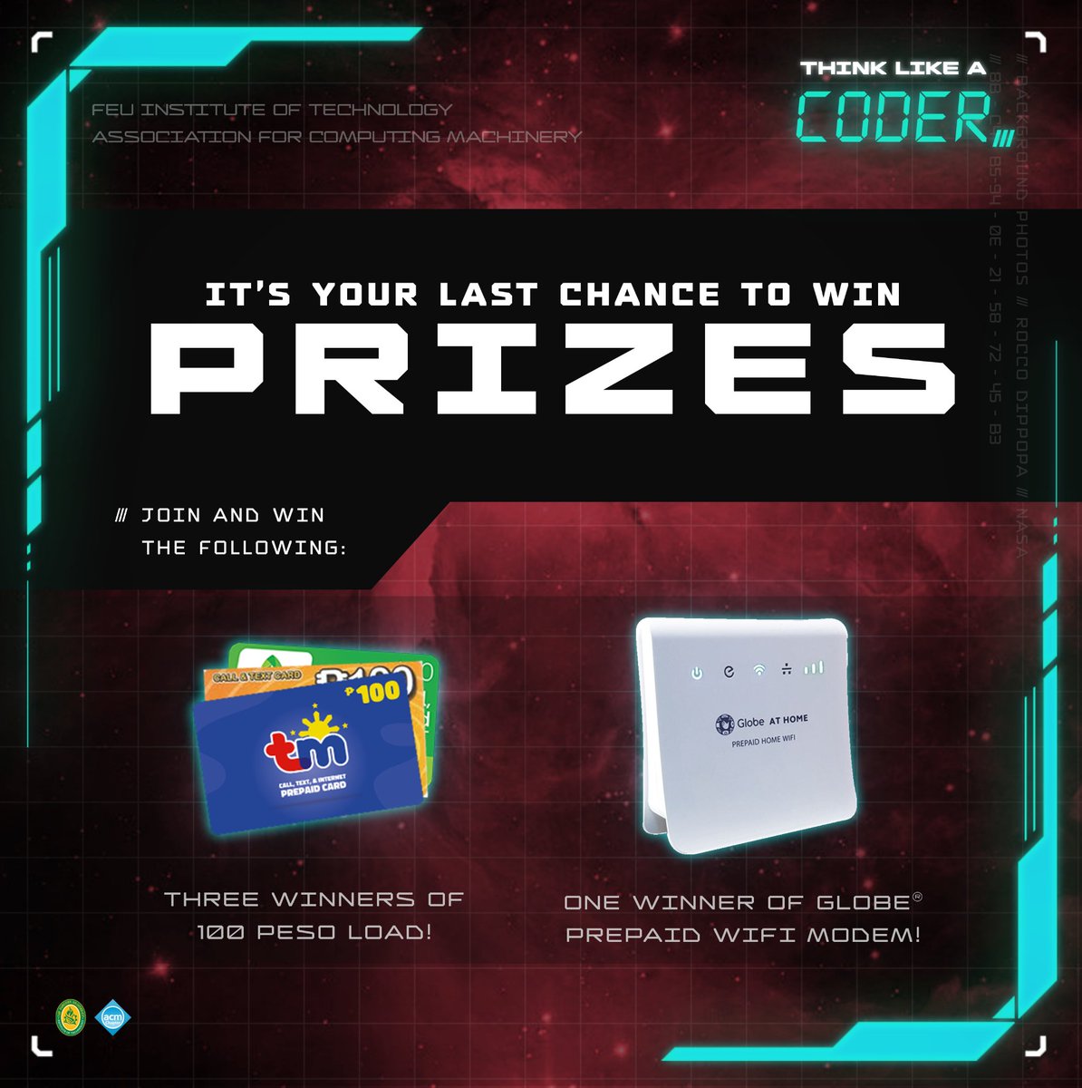 feutechACM's tweet image. As we advance to our last set of problems, the difficulty now ranges within beginner to intermediate level.
There's no time to lose for awesome and cool prizes await!
Jump to it and put your programming skills to the test!
bit.ly/TLACRegistrati…
#ThinkLikeACoder #BeNumbawan