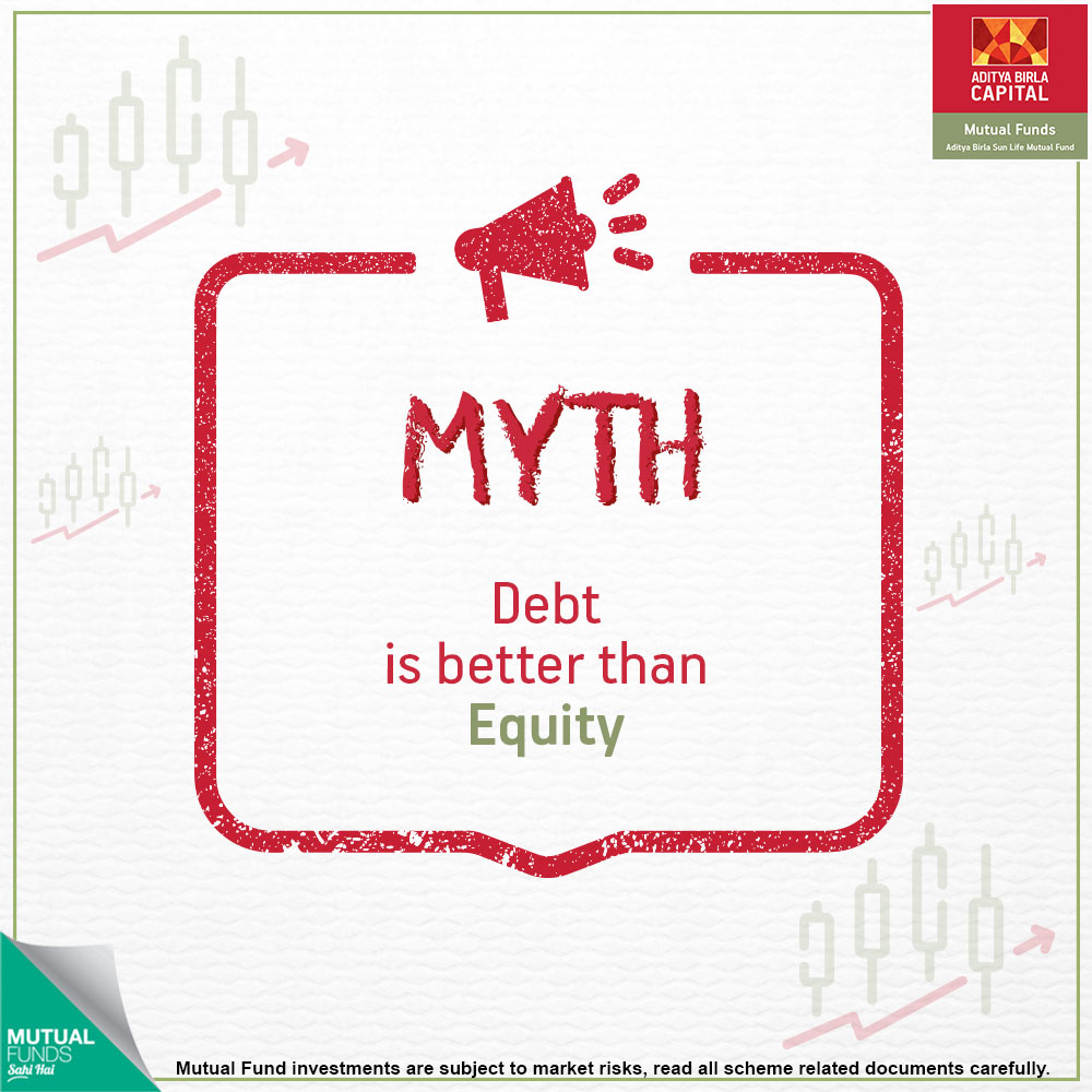 abslmf's tweet photo. Debt along with Equity Funds are essential for your portfolio. However, investing in either of the funds depends on your goal and term of the investment. Equity Funds are preferred for long-term investments, while Debt Funds are preferred for short-term investments. https://t.co/J6xsPUTZpg