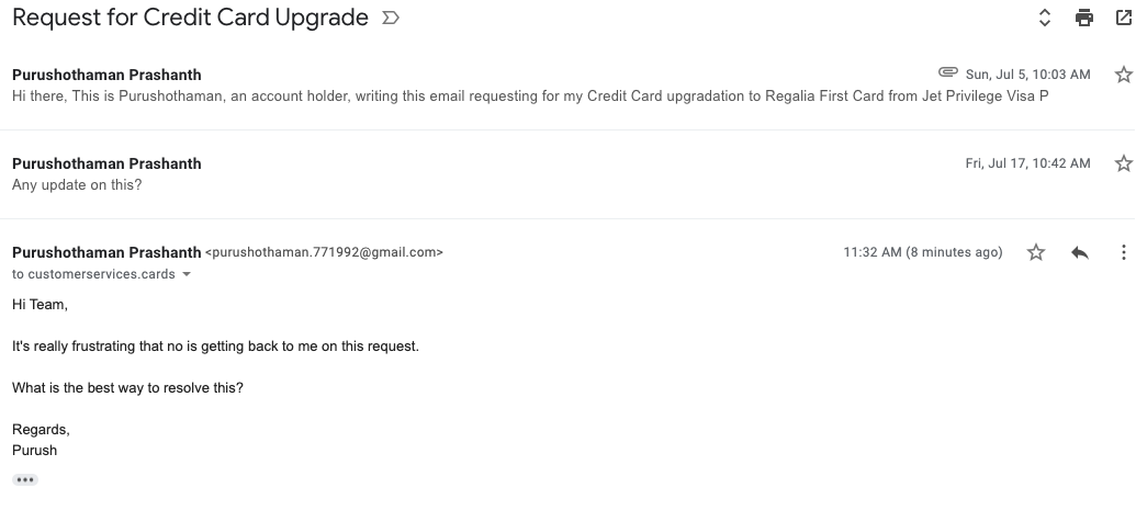 Purushothaman77's tweet photo. @HDFC_Bank It's a month since I have submitted my request via email and yet to receive a response from you guys. Tired of waiting in the IVR for phone support everyone. NO HELP. https://t.co/YfxhqeNyGS