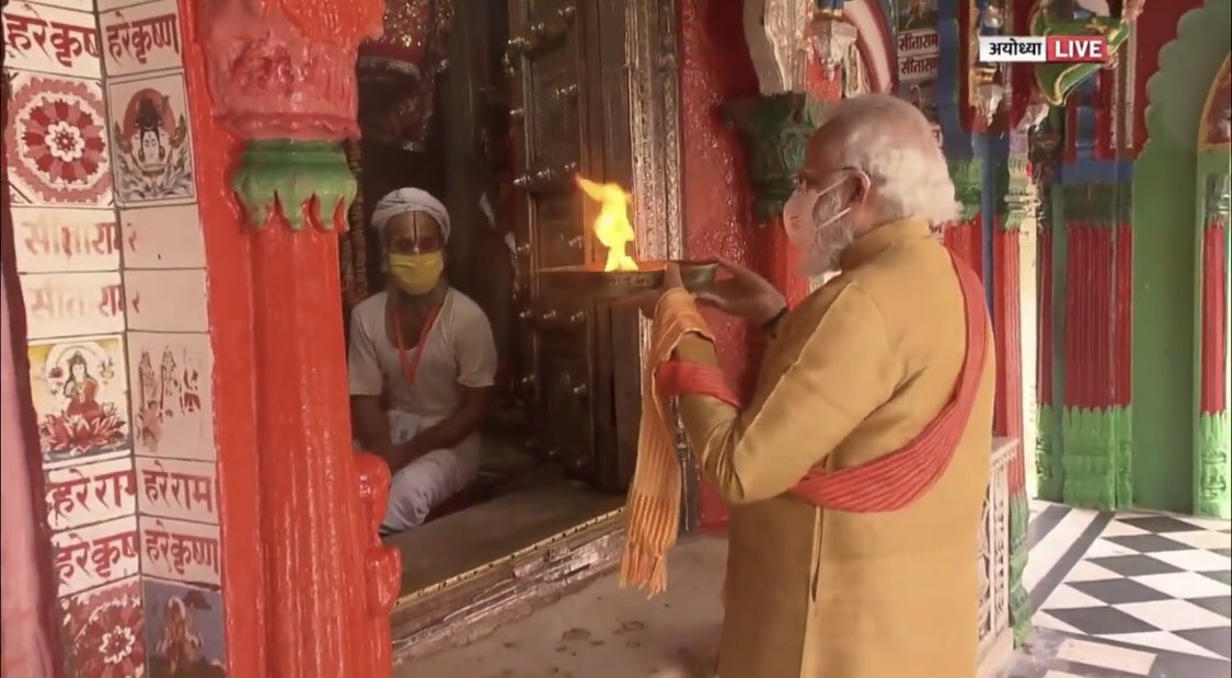 satyakumar_y's tweet photo. A tale of 29 years...

1st pic: @narendramodi Ji visiting Ayodhya in 1991.

Then he hadsaid, "He would come to Ayodhya again only after the construction of #RamMandir."

2nd pic:
Modi ji in Ayodhya, today for ground-breaking ceremony of Ram Mandir.

#ThankYouModiForRamMandir https://t.co/PiY9grExNf