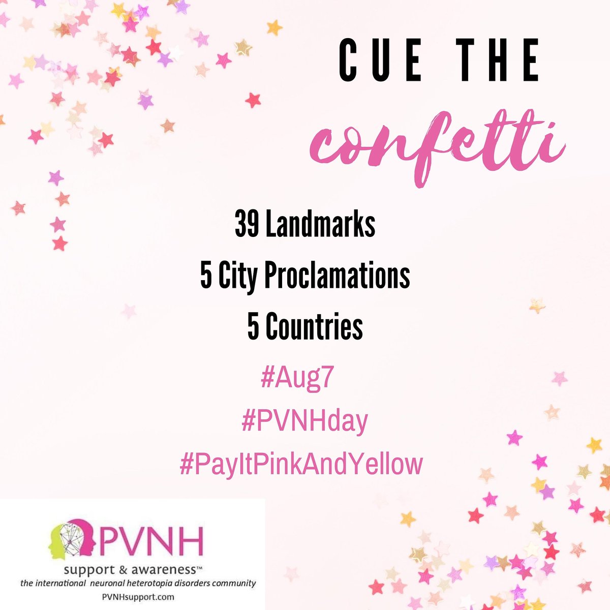 PVNHday's tweet image. World #PVNHday #Illuminations start in Perth, AU on Aug. 6 &amp;amp; continue on Aug. 7 around the globe. Thrilled to have 39 #IlluminationPartners in #Australia, #Canada, #England, #Scotland and the #USA. Details: PVNHsupport.com 
#August7 #PVNH #PainItPinkAndYellow
#PVNH #SBH