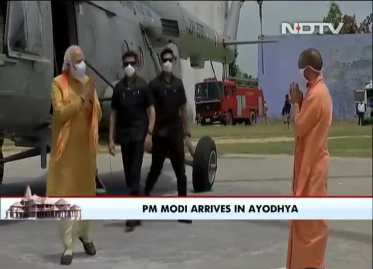 A chief minister and the prime minister, two men with stellar human rights records, meet in Ayodhya in the middle of a global pandemic to build a Hindu temple. You voted for this, India. You got it. Congratulations.